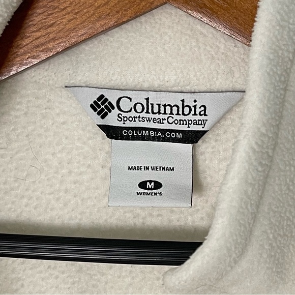 Columbia Women Benton Springs Full Zip Fleece Jacket Off white size M - Picture 7 of 10